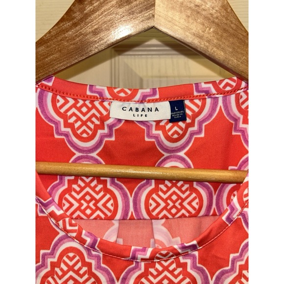 $116 Cabana Life Amelia Island Ruffle Short Sleeve Dress UPF 50+ Large - Picture 5 of 5